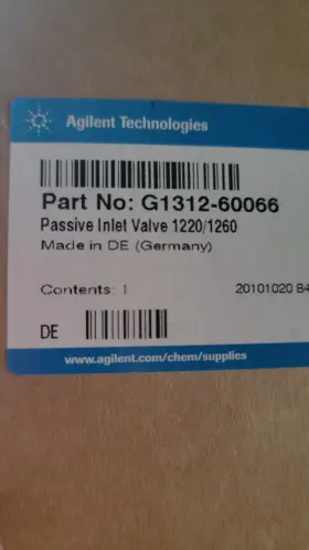 G1312-60066 Agilent Brand New Sealed Pn Passive Inlet Valve