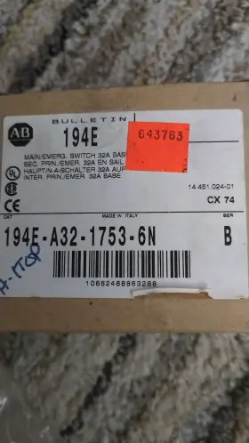 194e-a32-1753-6n Allen-bradley New Rockwell Switch Disconnector Free Shipping