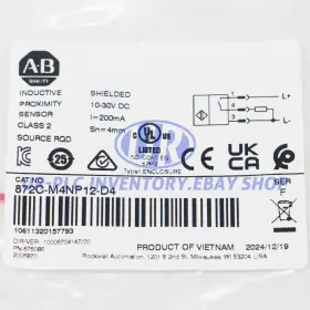872c-m4np12-d4 Allen-bradley 1pcs 12 Mm Barrel Inductive Prox Sensor