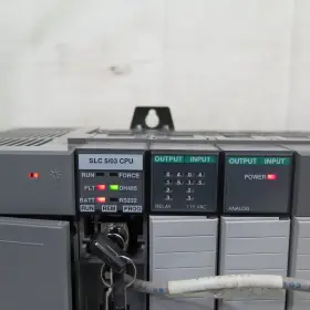 R194015 Allen Bradley Slc-550 Slc 5/03 Cpu 7 Slot Rack With Panel View 550 Dh-485 Link Co #3