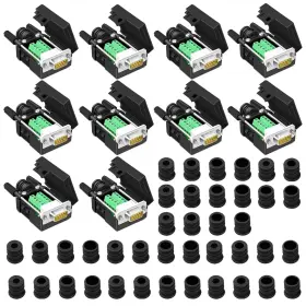 Md151main Anmbest 10pcs Db9 Male Breakout Connector Solderless Rs232 D-sub Serial To 9-pin