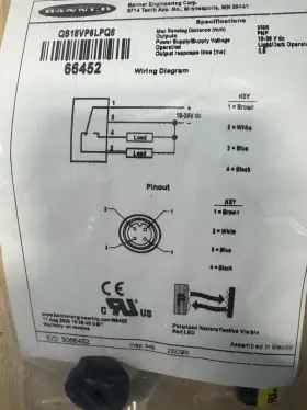 Qs18vp6lpq8 Banner Engineering 66452. Sensor. Brand New