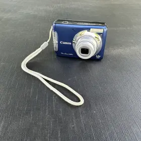 A480 Canon Powershot 10.0mp Digital Camera Blue With Sd Card Tested Works