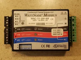 Wnc-3y-208-mb  Continental Control Systems New Power Meter With Modbus Conection