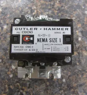 Cutler-hammer C10cn3a Size 1 Ac Contactor 120v-ac 27a Amp 10hp -nk2