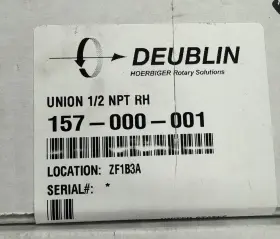 157-000-001 Deublin New In Box Union 1/2 Inch Npt Rh