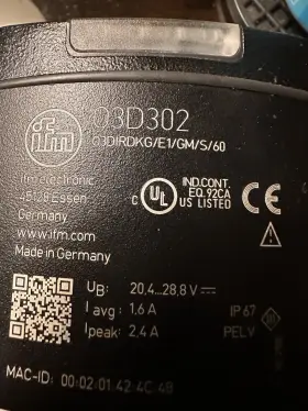 03d302 Digital Ifm 3d Camera