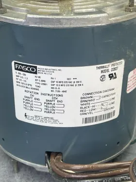V.208-230 Fasco D2827 Motor Np1/2-1/5 Rpm 1075 Hz60