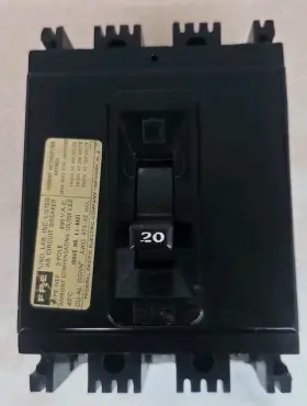 Nef320 Federal Pacific 1 / 3p 20 Amp Circuit Breaker Chipped See Pics