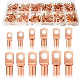 Yt-ferraycle-140 Ferraycle 200 Pieces Copper Battery Wire Lugs 12 Sizes Cable Ends Eye