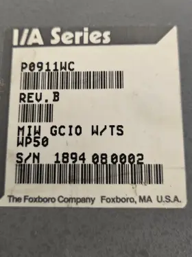 P0911wc Foxboro Power Module. Miw Gc10 With Ts Wp50 #3 P0911wc Foxboro Power Module. Miw Gc10 With Ts Wp50 #3