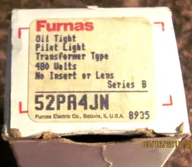 52pa4jn Furnas Series B Pilot Light Transformer Type 480 Volts New In Box
