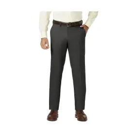 Hd00886 Haggar J.m. Mens 4-way Stretch Straight Fit Flat Front Dress Pant ... Fast Ship