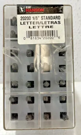 20200 Hanson Ch 1/8 Inch Standard Letter Steel Stamps A-z
