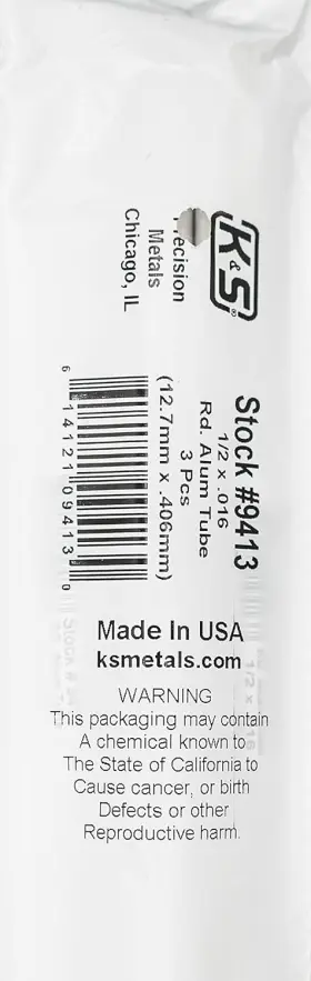 9413 K&s And Round Aluminum Tube 1/2 Inch Od X 0.016
