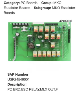 Usp24549001 Kone Escalator Board New