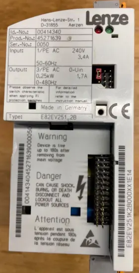 E82ev251-2b Lenze Used Fully Functioning