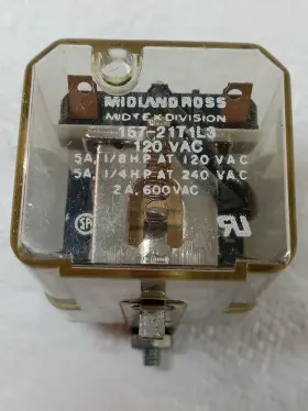 157-21t1l3 Midland Ross Relay 5amp 5 Pin 120/240vac