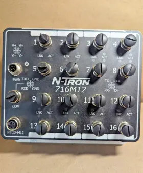 716m12 N-tron Red Lion Controls / 16 Port Industrial Ethernet Switch Ip67 M12