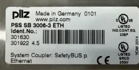 3006-3-eth Pilz 3006-3 Pss Sb 100599-01 System Coupler Vers. Nr 4.5 Used #3