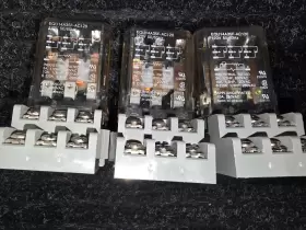 Equ14a35f-ac120 Potter&brumfield Equiptex Equ14a35f - Industrial Relay With Bases Lot Of 3 #3