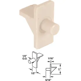 U-9258 Prime-line 1/4 Inch Beige Plastic Shelf Support 12-count U 9258