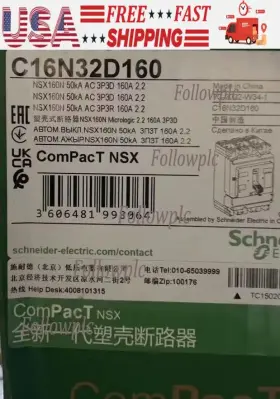 C16n32d160 Schneider Nsx160n Mic2.2 S Snd 3p3d 160a Circuit Breaker Us Free Tax