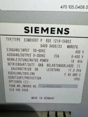 6se1216-2a803 Siemens 1216-2a803 Simovert P 6se Frequency Inverter 17.5kva #2