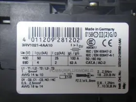 3ra1120-4ac26-obb4 Siemens 3rv10214aa10 3rv1021-4aa10 3rh1921-1ca10 Assembly -used And Tested #2