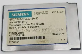 Siemens 6fc5270-6bx30-3ah0 840d Cnc-software 12 Axes 8 Mb Pcmcia Nda Available