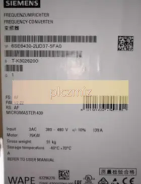 6se6430-2ud37-5fa0 Siemens 6se64302ud375fa0 New In Box Mm430 75kw Inverter