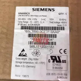 6sl3000-0ce31-0aa0 Siemens One New Power Reactor Input