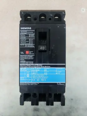 Ed43b040 Siemens Ite Sentron Series Circuit Breaker Type Ed4 40a 3p Blurry#