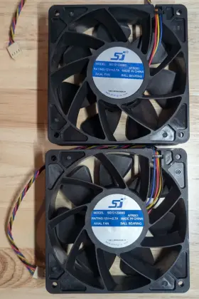 Sg121238bs Sj Lot Of 2 Used Antminer Asic D3 Btc Cooling Fan 12v 2.7a Grill