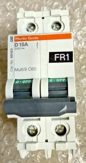 60163-d15a Square D Merlin Gerin Multi 9 C60 Circuit Breaker 15 Amp 240v 60163 D15a