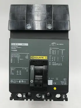 Fa36080 Square D I-line Circuit Breaker 80a 3p 600v 3ph Fa 80 Amp 3 Pole Used