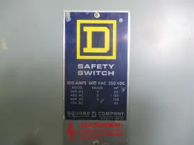 Hu-364awk Square D Hu364awk Series E1 200 Amp 600v 3r Nonfusible Safety Switch Disconnect #3