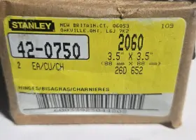 42-0750 Stanley Hardware New 2 Hinges 3.5 Inch X 42-0750 Stanley Hardware New 2 Hinges 3.5 Inch X