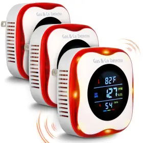 Kh156 Vzmcov Combustible Gas And Co Detector 4-in-1 Plug-in Natural/propane Leak Al