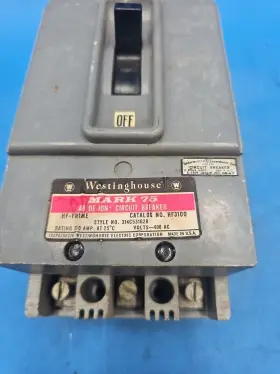 Hf3100 Westinghouse Mark 75 100 Amp 3 Pole Ab De-ion Circuit Breaker #2