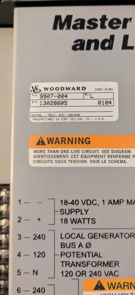 9907-004 Woodward 14351149 Master Synchronizer And Load Center Rev. L #2