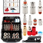 54PC 1/4" Npt Industrial Air Fittings Swivel, Nickel, Sealed For Pneumatics. Fixed Price $78.65.