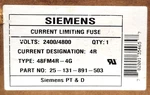 Siemens 48FM4R 4G Current Limiting Fuse 25 131 891 503 2400-4800 Volt. Fixed Price $375.00.