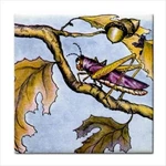 Grasshopper Acorn Tree Art Backsplash Decorative Border Ceramic Craft Tile. Fixed Price $22.45.