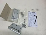 New Spring Hinge With Holes, Satin Chrome Finish, Square Corners, 3-1/2" X 1-3/4. Fixed Price $55.00.