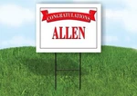 Allen Congratulations Red Banner 18IN X 24IN Yard Sign With Stand. Fixed Price $19.99.