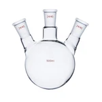 Deschem 500ML,3-NECK,24/40,ROUND Bottom Glass Flask,three Necks Lab Clear. Fixed Price $39.25.