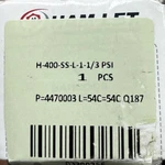 New Ham-let H-400-SS-L-1-1/3 Psi Valve. Fixed Price $90.00.