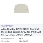 New Box Of 50 Allen-bradley 1492-EBLMJ3 End Barriers (40 Count) Terminal. Fixed Price $12.00.