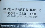 Motor Protection Elec. Inc 004-230-118. Fixed Price $150.00.